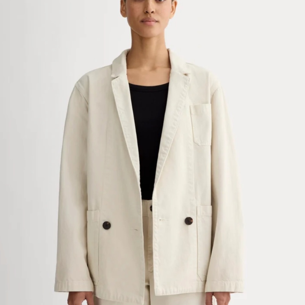 Everlane Cream Blazer with Button Accents